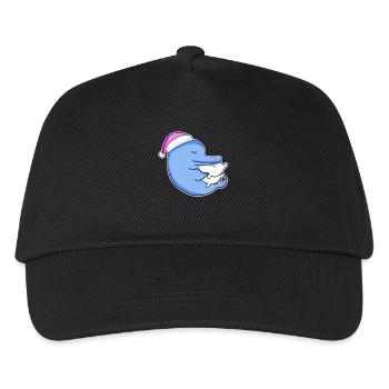 Delfin Müde Ausschlafen Schlafen Mädchen - Kinder Basecap - Schwarz - Vorne