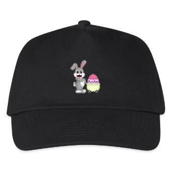 Hase Ostern Einkaufen - Kinder Basecap - Schwarz - Vorne