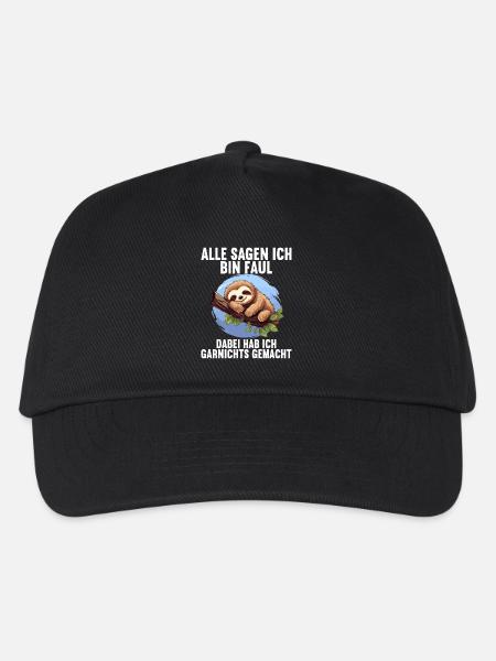Meine Eltern Alle sagen ich bin faul Faultier - Kinder Basecap - Schwarz