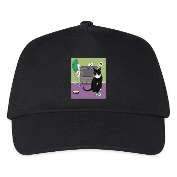 Katze Königin der Herzen. - Kinder Basecap - Schwarz - Vorne