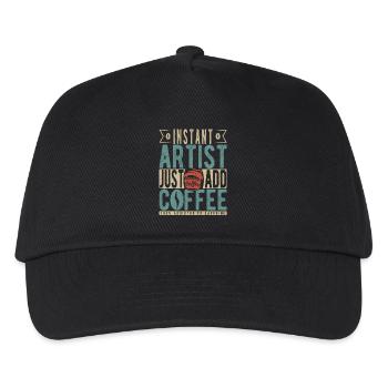 Instant Artist Just Add Coffee - Kids’ Baseball Cap - black - Front