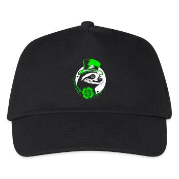 Faultier St Patricks Day mit Klee und Hut - Kinder Basecap - Schwarz - Vorne