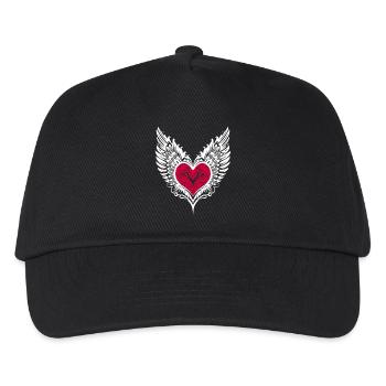 Ailes de coeur Cœur ailé - Casquette de baseball Enfant - noir - Devant