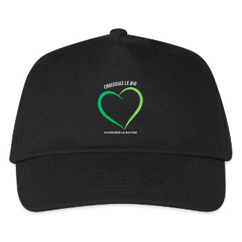 Choisissez le bio Choisissez la nature - Casquette de baseball Enfant - noir - Devant