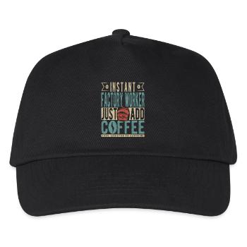 Instant Factory Worker Just Add Coffee - Kids’ Baseball Cap - black - Front