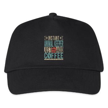 Instant Animal Keeper Just Add Coffee - Kids’ Baseball Cap - black - Front