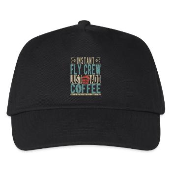 Instant Fly Crew Just Add Coffee - Kids’ Baseball Cap - black - Front