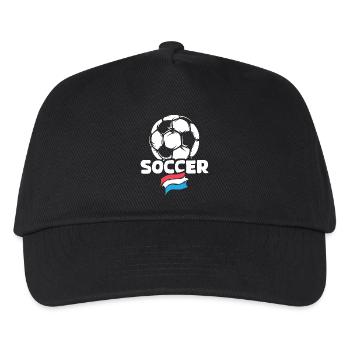 Niederlande Soccer Ball Flagge Fußballteam icon - Kinder Basecap - Schwarz - Vorne