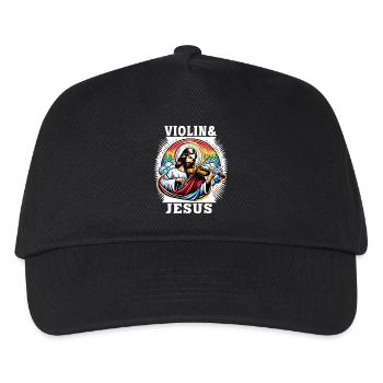 Violin and Jesus Christ music design - Kids’ Baseball Cap - black - Front