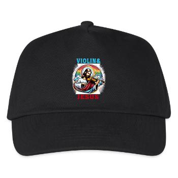 Violin and Jesus Christ music design - Kids’ Baseball Cap - black - Front
