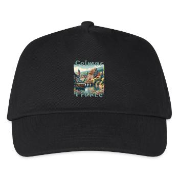 Colmar Old Town Half-Timbered House Grunge Look - Kids’ Baseball Cap - black - Front