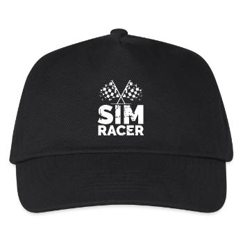 Sim Racer Gaming Drapeau à damier Gamer Racer Logo - Casquette de baseball Enfant - noir - Devant