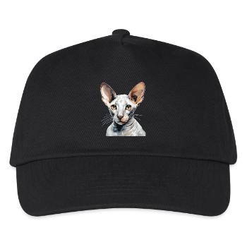 Cornish Rex Kätzchen Cornish Rex Katze - Kinder Basecap - Schwarz - Vorne