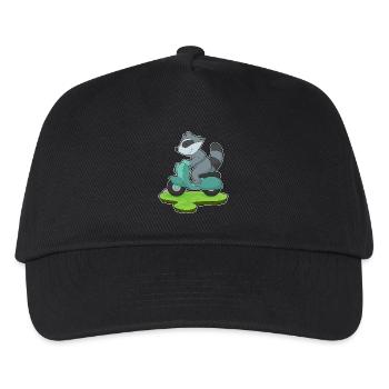 Waschbär Motorroller - Kinder Basecap - Schwarz - Vorne