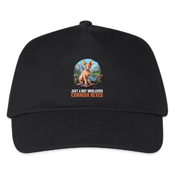 Cornish Rex Kitten Cornish Rex Cat - Kids’ Baseball Cap - black - Front