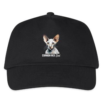 Chaton Cornish Rex Chat Cornish Rex - Casquette de baseball Enfant - noir - Devant