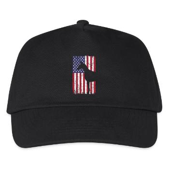 Doberman Pinscher Dog with USA Flag - Kids’ Baseball Cap - black - Front