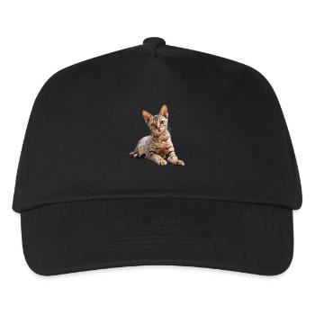 Egyptian Mau Kätzchen Katze Ägyptische Mau - Kinder Basecap - Schwarz - Vorne