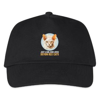 Chaton Devon Rex Chat Devon Rex - Casquette de baseball Enfant - noir - Devant
