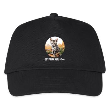 Egyptian Mau Kätzchen Katze Ägyptische Mau - Kinder Basecap - Schwarz - Vorne