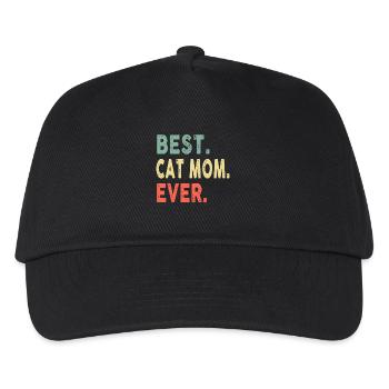 Best Cat Mom Ever Cool Mommy Funny Vintage - Kinder Basecap - Schwarz - Vorne