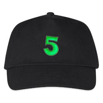 Number 5 Number Green - Kids’ Baseball Cap - black - Front