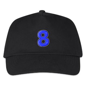 Number 8 Number Eight Motif Blue - Kids’ Baseball Cap - black - Front