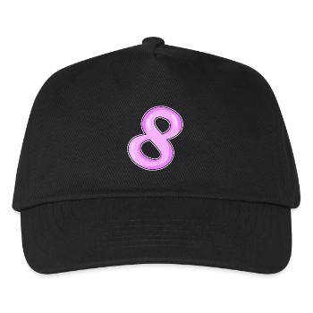 Zahl 8 Nummer Acht Motiv Rosa - Kinder Basecap - Schwarz - Vorne