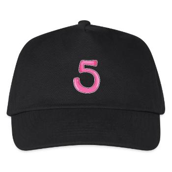 Five Number Number 5 - Kids’ Baseball Cap - black - Front