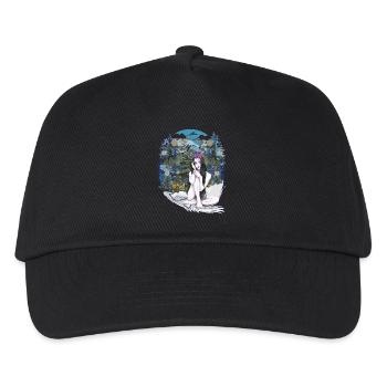 Elfe Fee Natur Fantasy Eierschale Wald Vintage - Kinder Basecap - Schwarz - Vorne