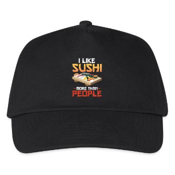 Ich Mag Sushi Mehr Als Menschen - Kinder Basecap - Schwarz - Vorne