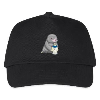 Mole Baby Bottle Milk - Kids’ Baseball Cap - black - Front