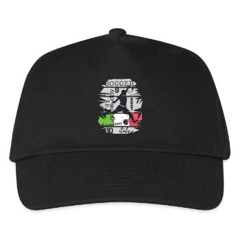 Fußball Italien Torschuss Team Illustration Symbol - Kinder Basecap - Schwarz - Vorne