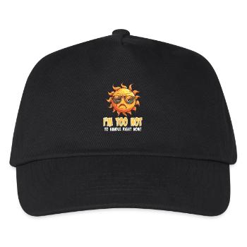 Zu Heiß Zum Anfassen Sonnendesign - Kinder Basecap - Schwarz - Vorne