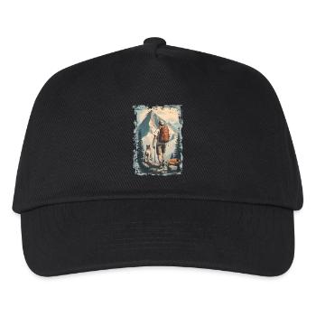 Hikers in the mountains with a dog | Illustration - Kids’ Baseball Cap - black - Front