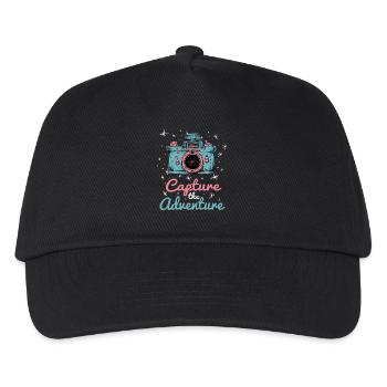 Capture The Adventure - Camera and Stars - Kids’ Baseball Cap - black - Front