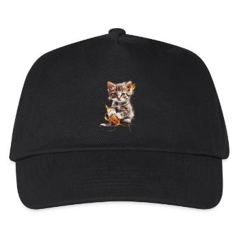 Chaton espiègle avec pelote de laine - Casquette de baseball Enfant - noir - Devant