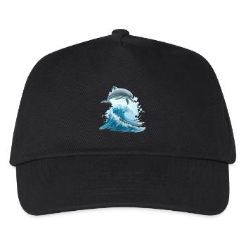 Dauphin Océan Saut Mer - Casquette de baseball Enfant - noir - Devant