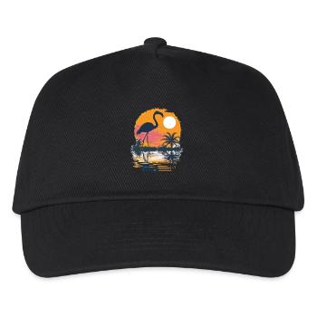 Flamingo Illustration - Kids’ Baseball Cap - black - Front