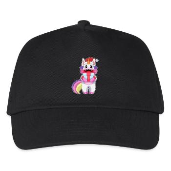 Einhorn Weihnachten Paket - Kinder Basecap - Schwarz - Vorne