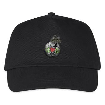 Planet Peace Herz Natur Weltfrieden Klima - Kinder Basecap - Schwarz - Vorne