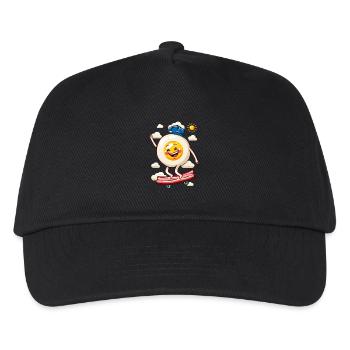 Oeuf plat skateboard - Casquette de baseball Enfant - noir - Devant