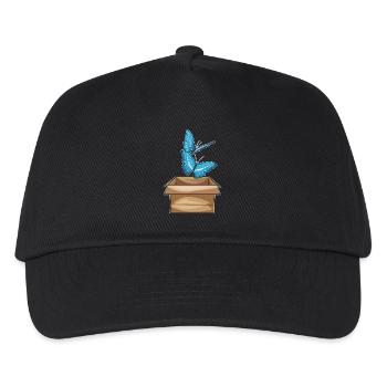 Schmetterling Karton - Kinder Basecap - Schwarz - Vorne