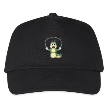 Raupe Seilspringen Springseil Fitness - Kinder Basecap - Schwarz - Vorne
