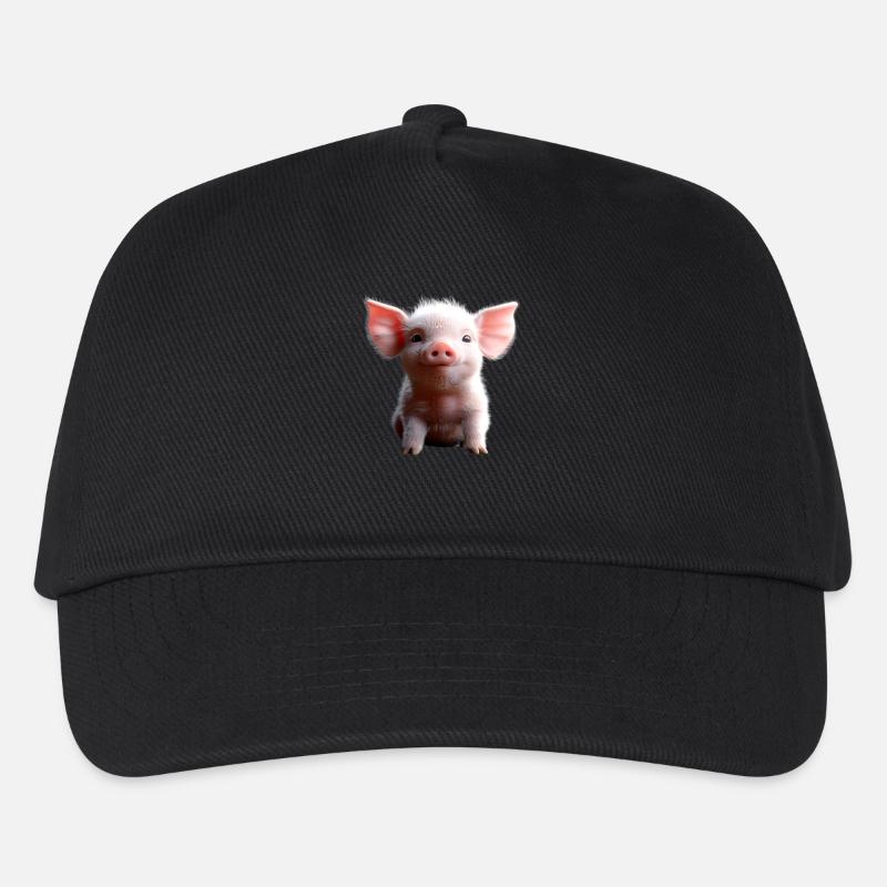 Schwein Hausschwein Schweine Ferkel Schweinchen - Kinder Basecap - Schwarz