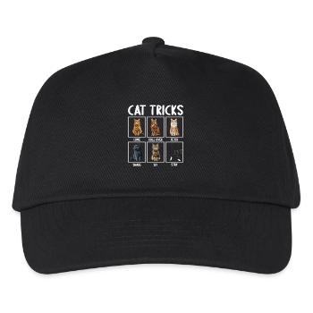 Katze Katzen Tricks lustiges Katzen - Kinder Basecap - Schwarz - Vorne