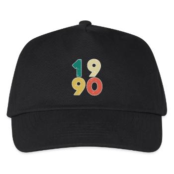 1990 - Jahrgang 1990 - Baujahr 1990 - Kinder Basecap - Schwarz - Vorne