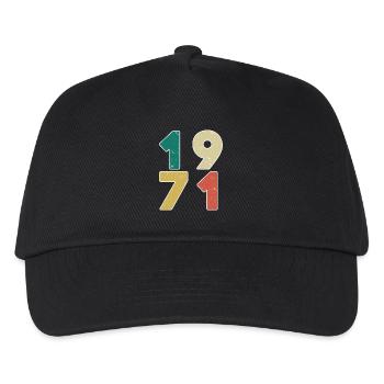 1971 - Jahrgang 1971 - Baujahr 1971 - Kinder Basecap - Schwarz - Vorne