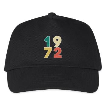 1972 - Jahrgang 1972 - Baujahr 1972 - Kinder Basecap - Schwarz - Vorne