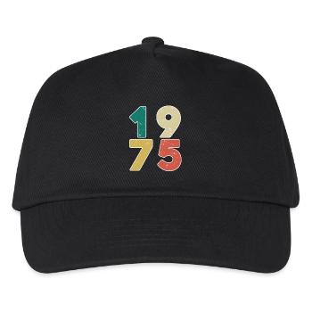 1975 - Jahrgang 1975 - Baujahr 1975 - Kinder Basecap - Schwarz - Vorne